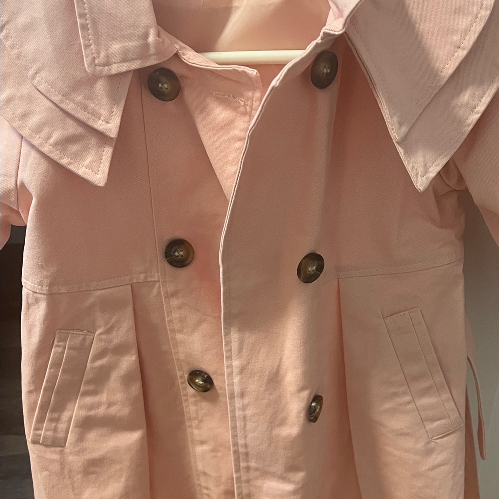 Pink Kids Jacket with Ruffled Collar - Picture 2 of 4